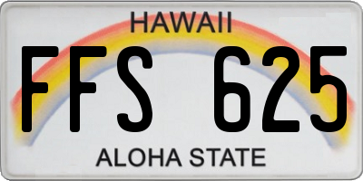 HI license plate FFS625