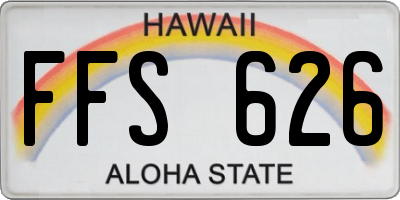 HI license plate FFS626