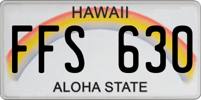 HI license plate FFS630