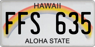 HI license plate FFS635