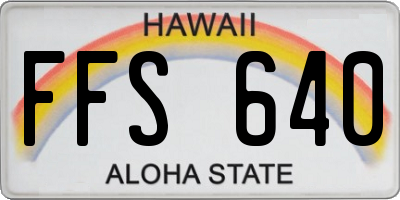 HI license plate FFS640