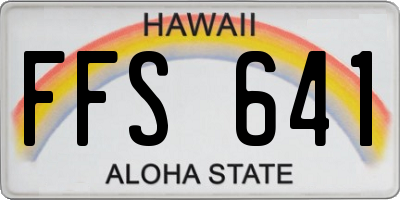 HI license plate FFS641