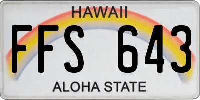 HI license plate FFS643