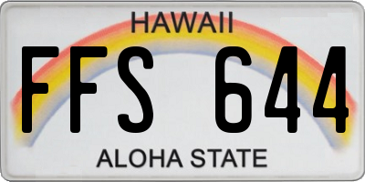 HI license plate FFS644