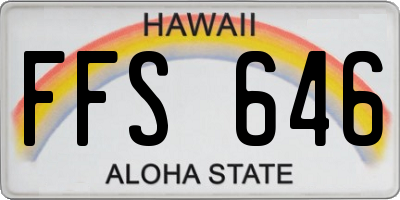 HI license plate FFS646