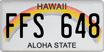 HI license plate FFS648