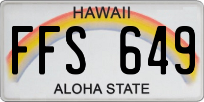 HI license plate FFS649