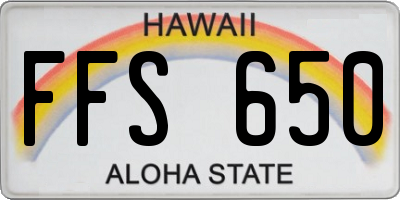 HI license plate FFS650