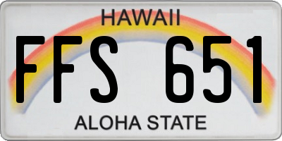 HI license plate FFS651