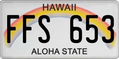 HI license plate FFS653
