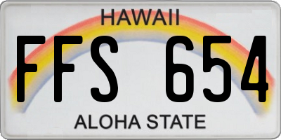 HI license plate FFS654