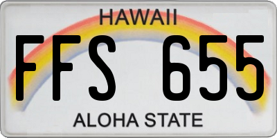 HI license plate FFS655