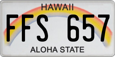 HI license plate FFS657