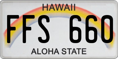 HI license plate FFS660