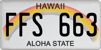 HI license plate FFS663