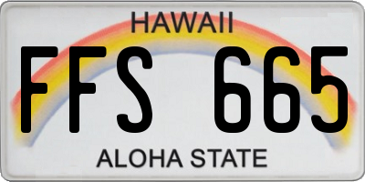 HI license plate FFS665