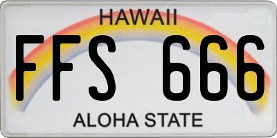 HI license plate FFS666