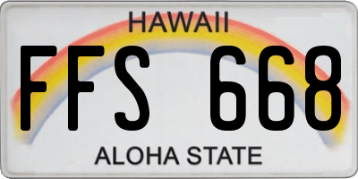 HI license plate FFS668