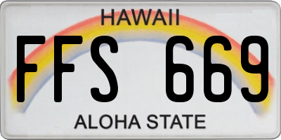 HI license plate FFS669