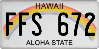 HI license plate FFS672