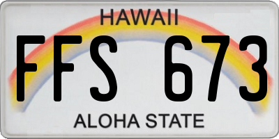 HI license plate FFS673