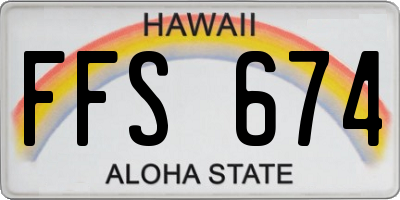 HI license plate FFS674