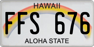 HI license plate FFS676