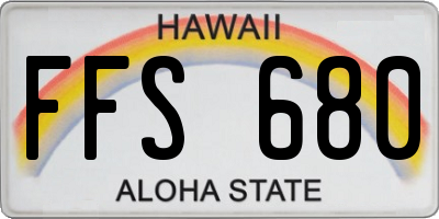 HI license plate FFS680