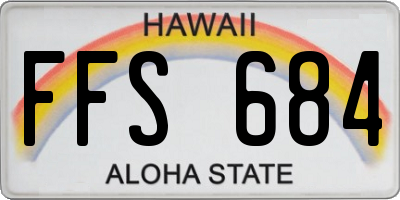 HI license plate FFS684