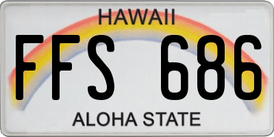 HI license plate FFS686