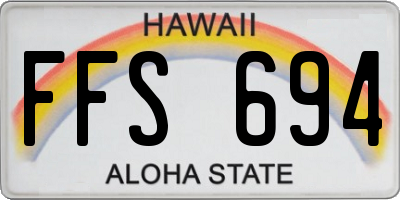 HI license plate FFS694