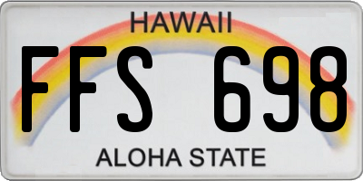HI license plate FFS698