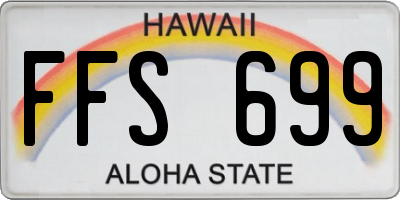 HI license plate FFS699