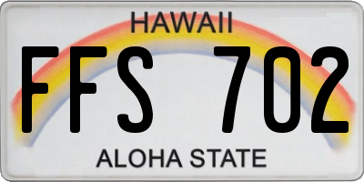 HI license plate FFS702