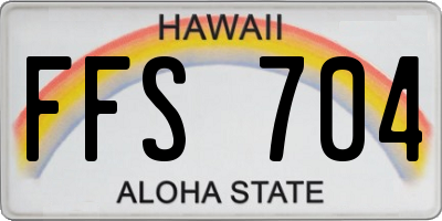 HI license plate FFS704