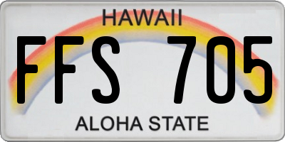 HI license plate FFS705