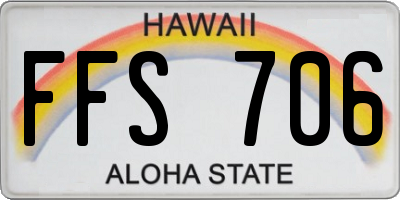 HI license plate FFS706