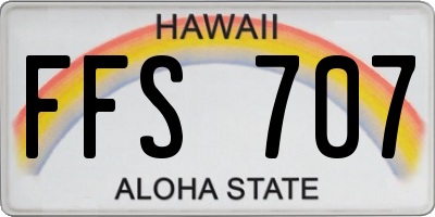 HI license plate FFS707