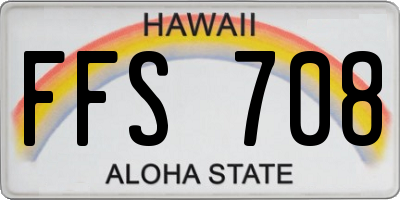 HI license plate FFS708