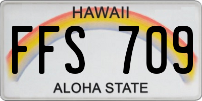 HI license plate FFS709