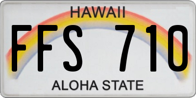 HI license plate FFS710