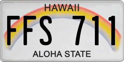 HI license plate FFS711