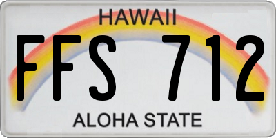 HI license plate FFS712