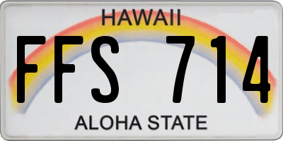 HI license plate FFS714