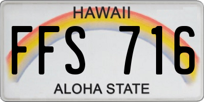 HI license plate FFS716