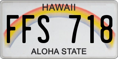 HI license plate FFS718