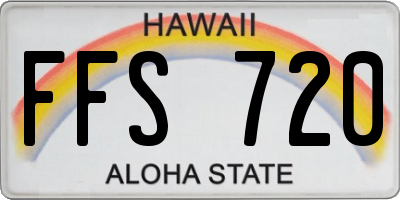 HI license plate FFS720
