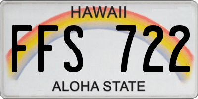 HI license plate FFS722