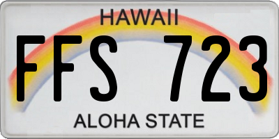 HI license plate FFS723