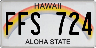 HI license plate FFS724